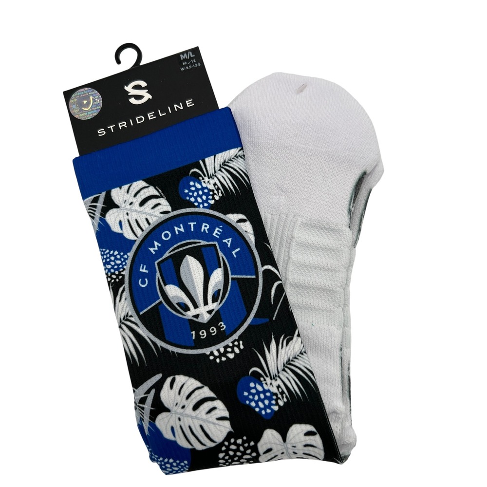 Strideline CF Montreal MLS‎ Premium Full Sub Tropical Crew Socks Blue Black M/L